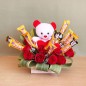 red roses teddy five star chocolates bouquet